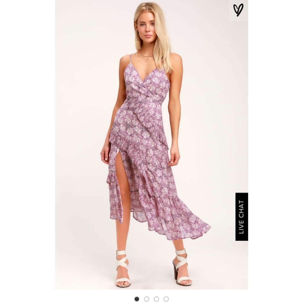 Lulu’s these memories lavender floral print dress